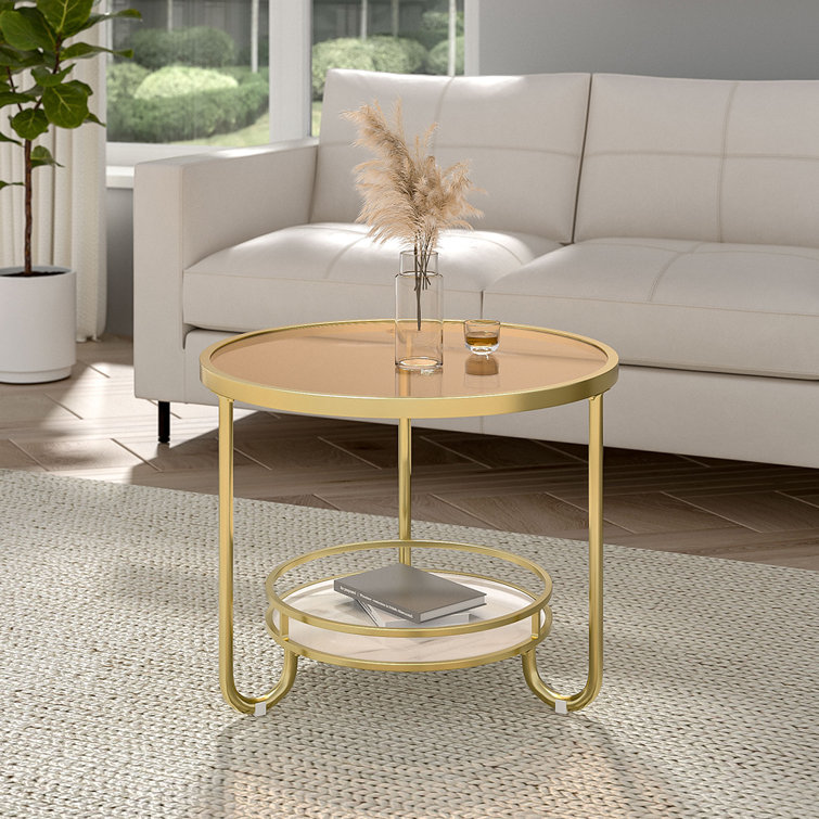 Fairmont Park Kulas Glass Top 3 Legs End Table Wayfair.co.uk